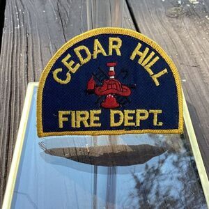 Vintage Fire Department Texas Embroidered Patch Navy Blue‎ Yellow Arch